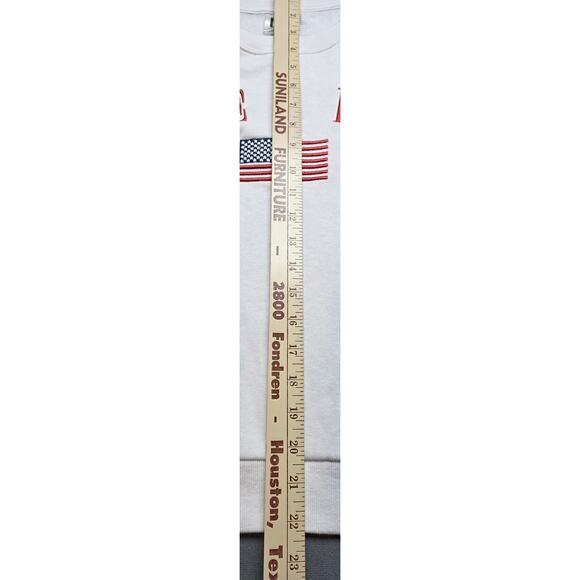 Isaac Morris Womens L America‎ Sweater Red Blue Flag Colorblock Embroidered USA - Picture 5 of 8